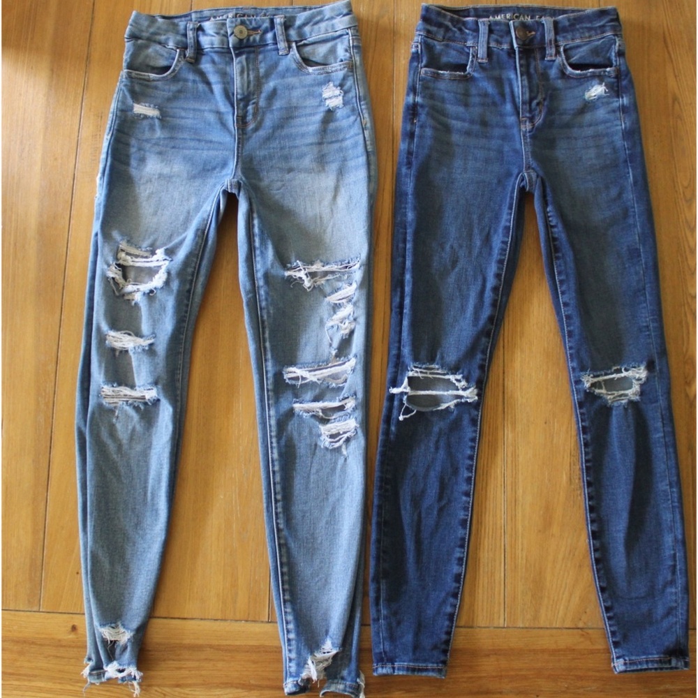 AE Destroyed Denim Jeans Bundle 0 Short Preowned